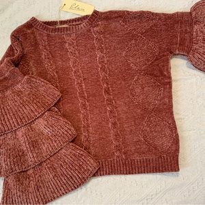 NWT Boho Bell Sleeve Chenille Sweater